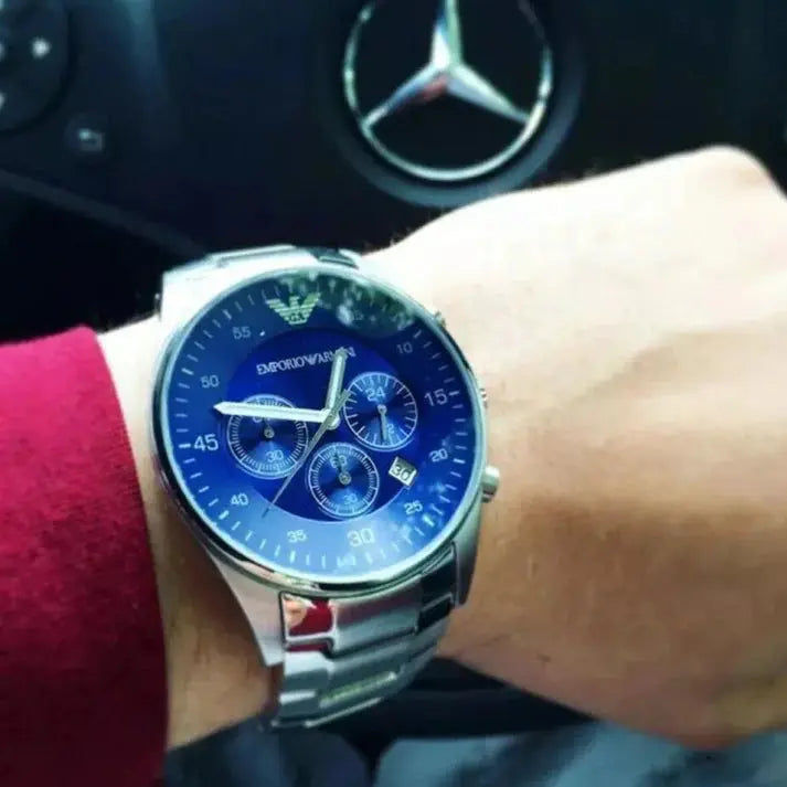 Emporio Armani AR5860 Blue Dial Chronograph Men's Watch Emporio Armani
