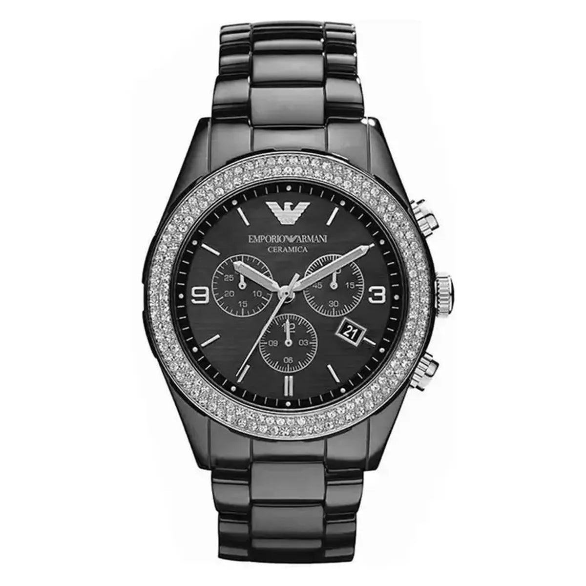 Emporio Armani Ceramica Chronograph Quartz Women's Watch AR1455 - Watch Enclave