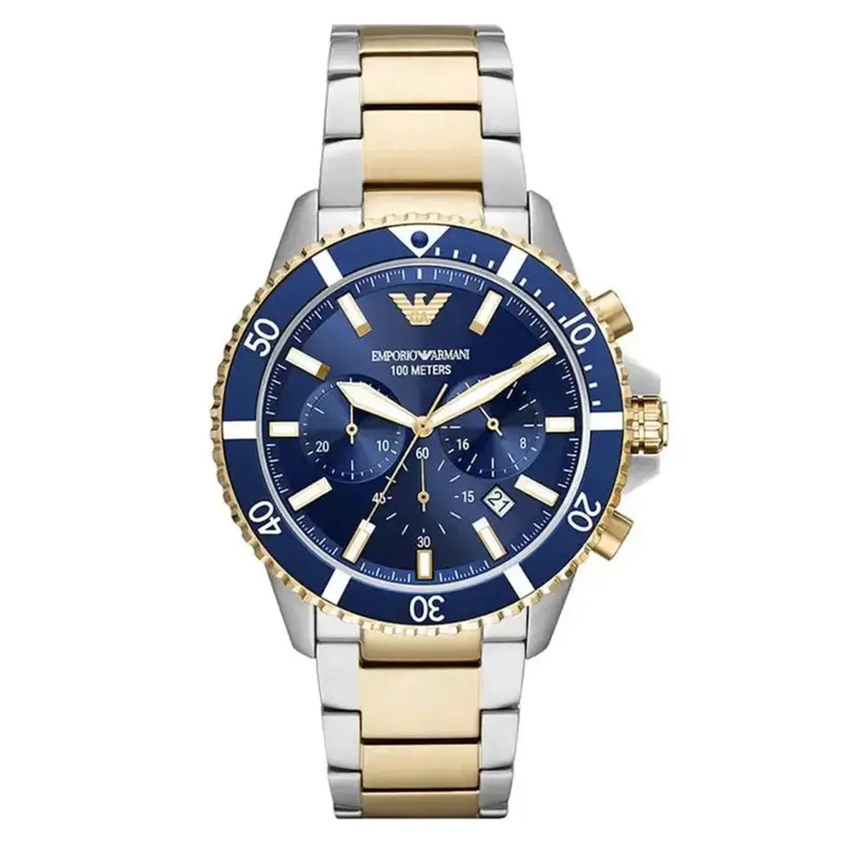 AR11362 Diver Chronograph Watch – 43mm Dial Two Tone Steel Bracelet