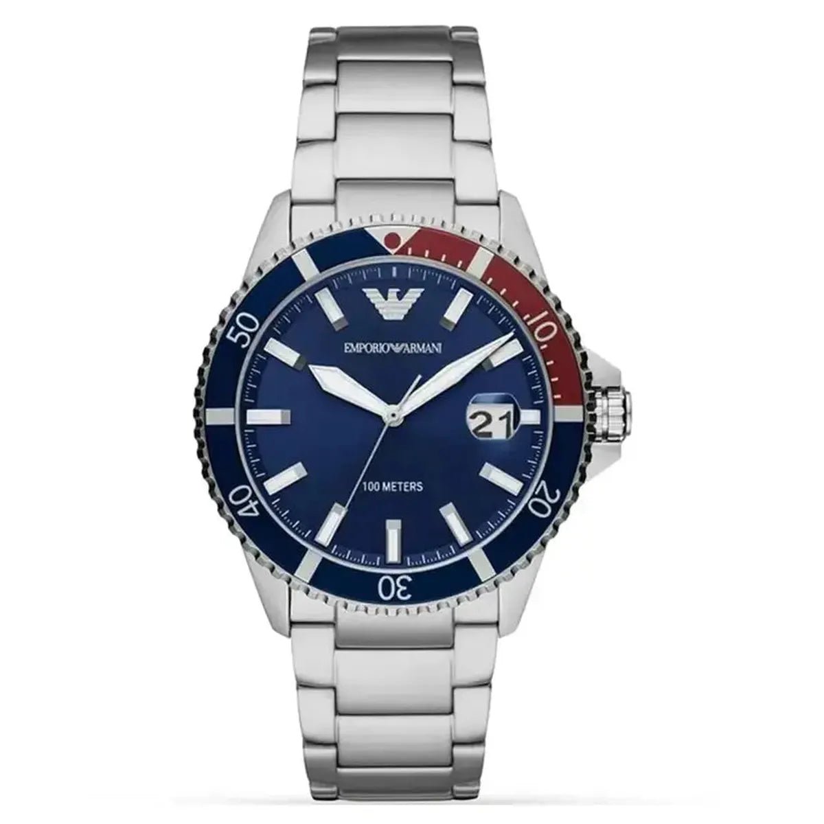 AR11339 Diver Watch – 42mm Dial Pepsi Bezel Stainless Steel Bracelet