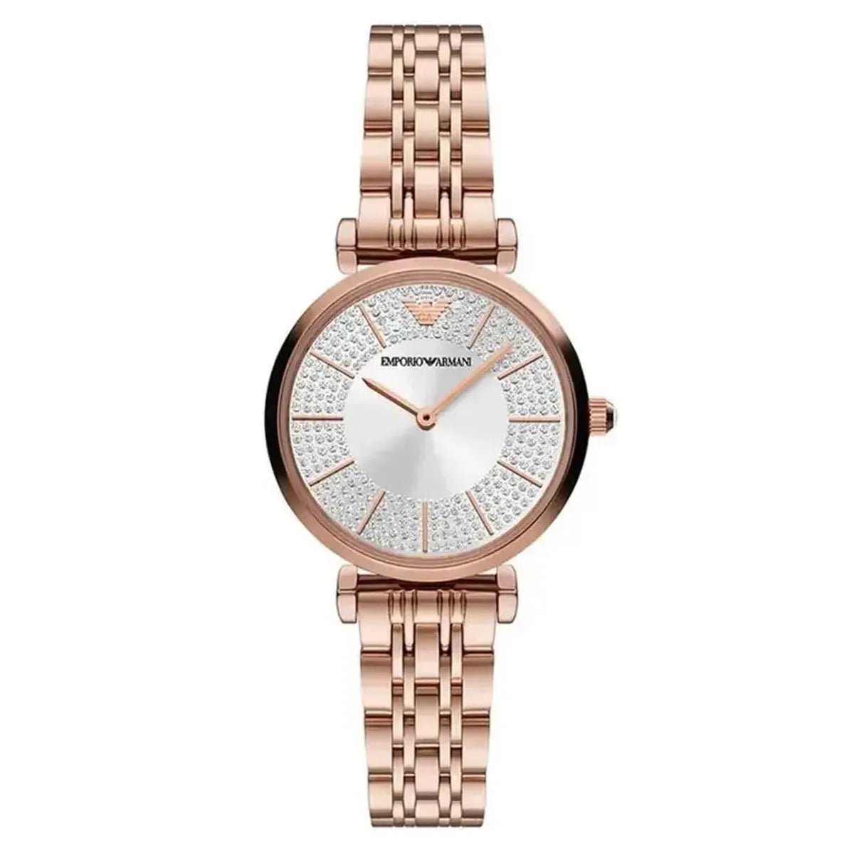 Gianni T Bar AR11446 Watch – 32mm Silver Dial Rose Gold Steel Bracelet