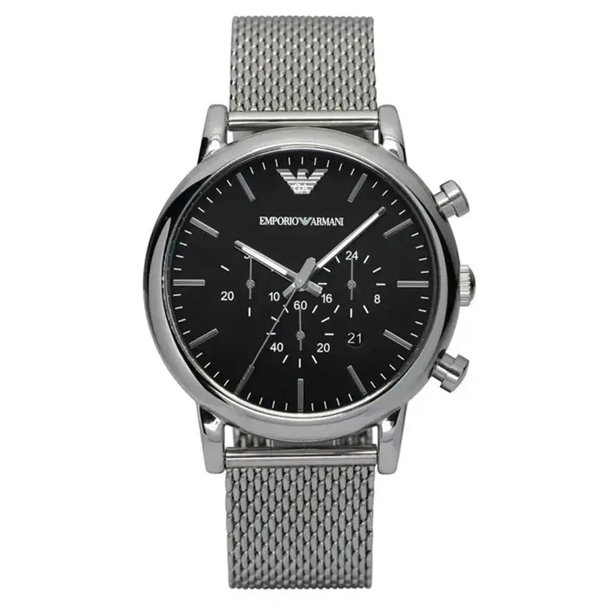 Luigi AR1811 Chronograph Watch – 41mm Dial Silver Mesh Bracelet