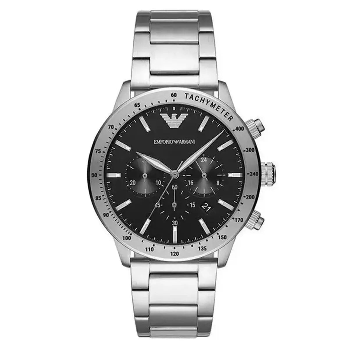 Mario AR11241 Chronograph Watch – 43mm Dial Silver Steel Bracelet