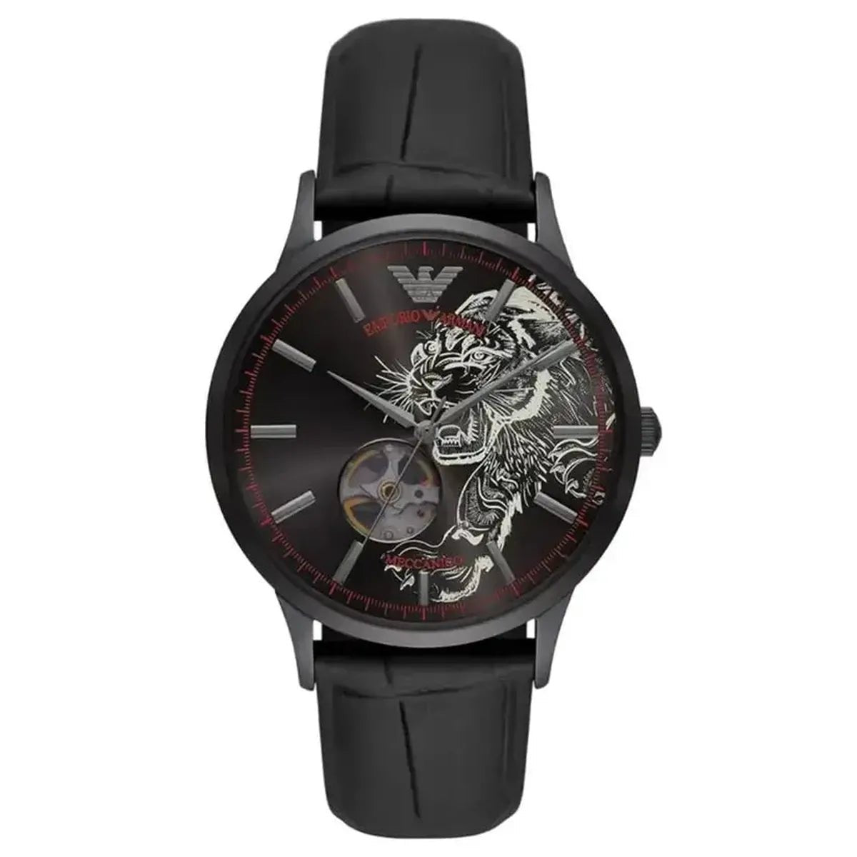 Meccanico AR60046 Automatic Watch – 43mm Skeleton Dial Leather Strap