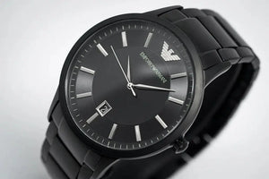 Emporio Armani AR11079 Renato Quartz Black Dial Black Steel Strap Watch For Men Emporio Armani