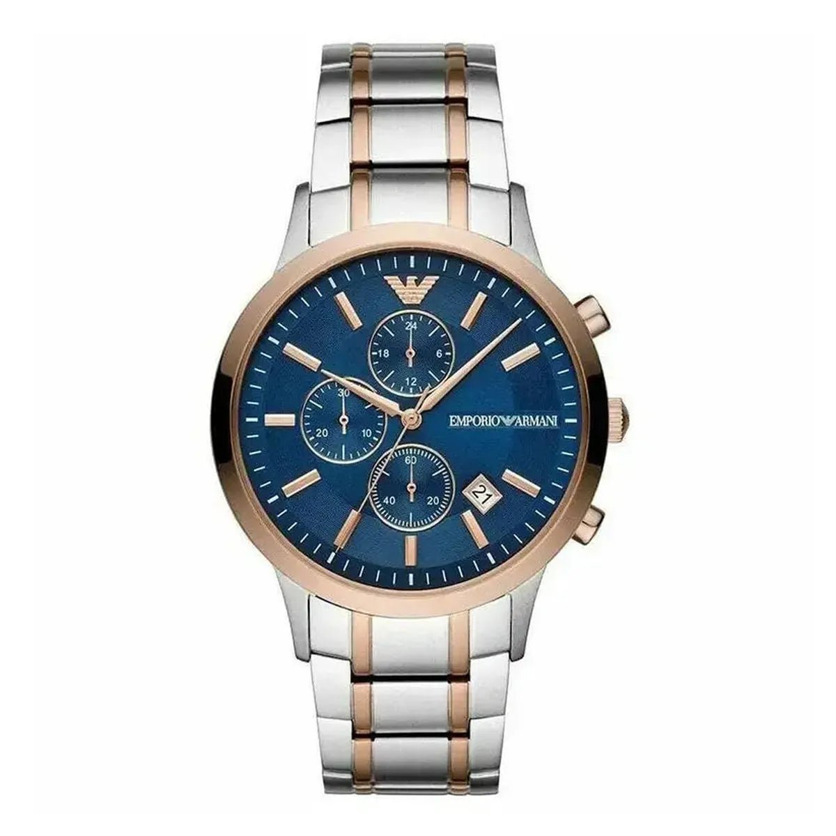 Renato AR80025 Chronograph Watch 43mm Dial Two Tone Bracelet