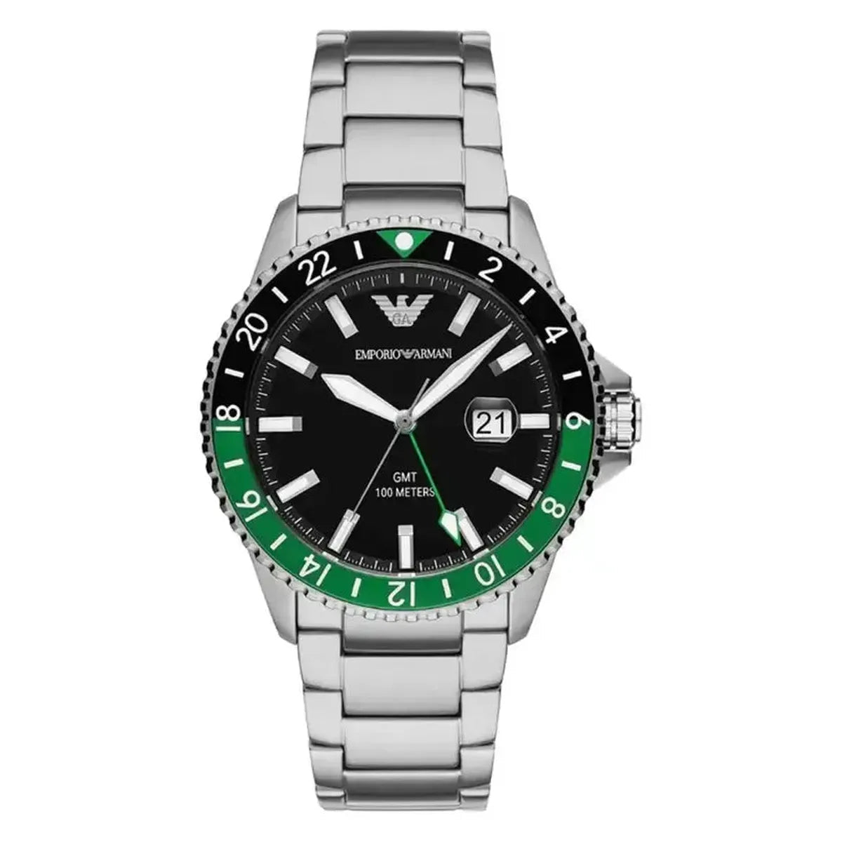 World Explorer AR11589 GMT Watch – 42mm Dial Stainless Steel Bracelet