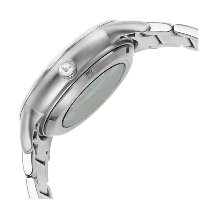 Emporio Armani AR60037 Renato Automatic Blue Dial Silver Steel Strap Watch For Men Emporio Armani