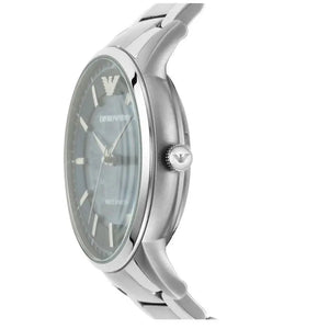 Emporio Armani AR60037 Renato Automatic Blue Dial Silver Steel Strap Watch For Men Emporio Armani