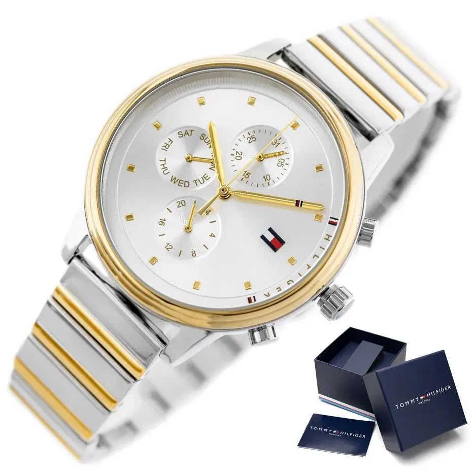 Tommy Hilfiger 1781908 Blake Silver Dial Two Tone Steel Strap Watch for Women Tommy Hilfiger