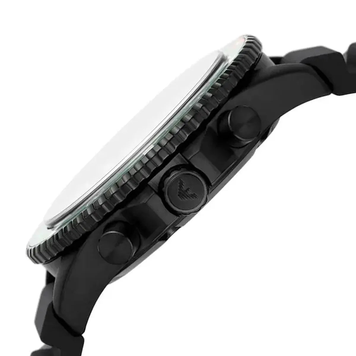 Emporio Armani AR11463 Diver Chronograph Quartz Green Dial Black Silicon Strap Watch For Men Emporio Armani