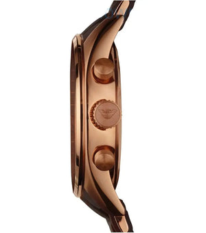 Emporio Armani AR5891 Sportivo Chronograph Brown Dial Brown Silicone Strap Watch For Men Emporio Armani