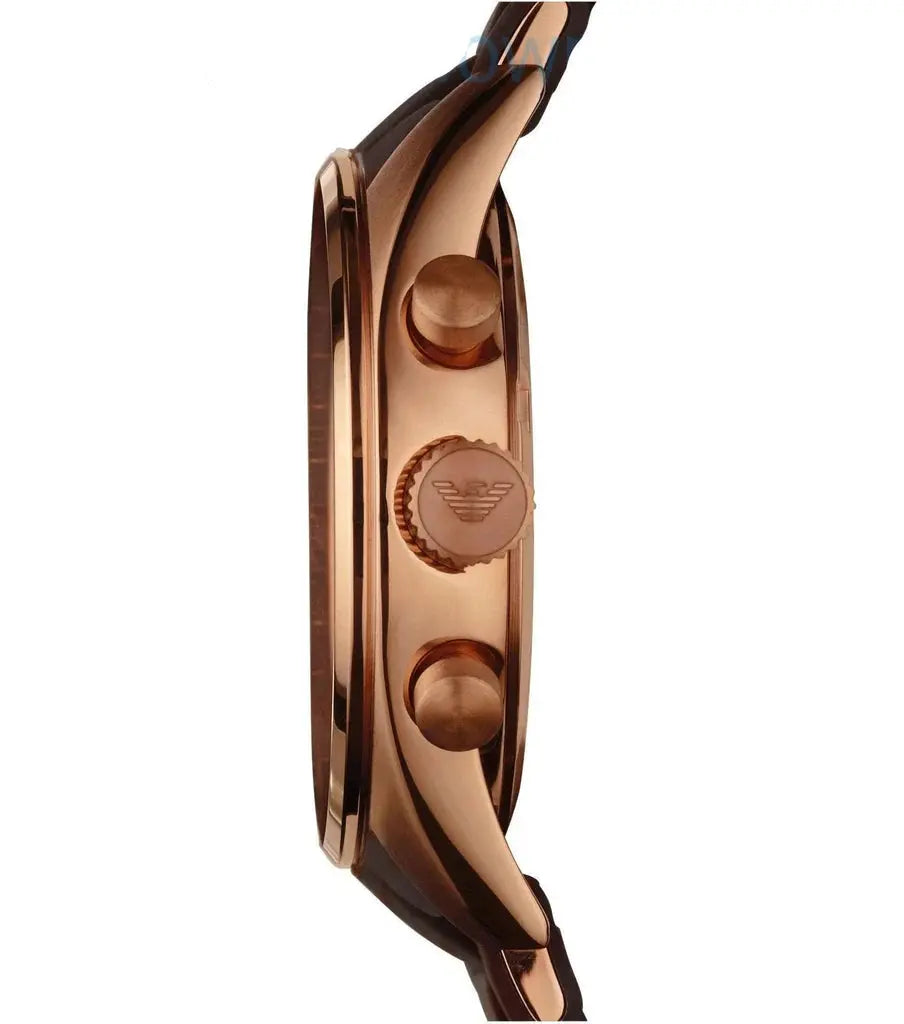 Emporio Armani AR5891 Sportivo Chronograph Brown Dial Brown Silicone Strap Watch For Men Emporio Armani