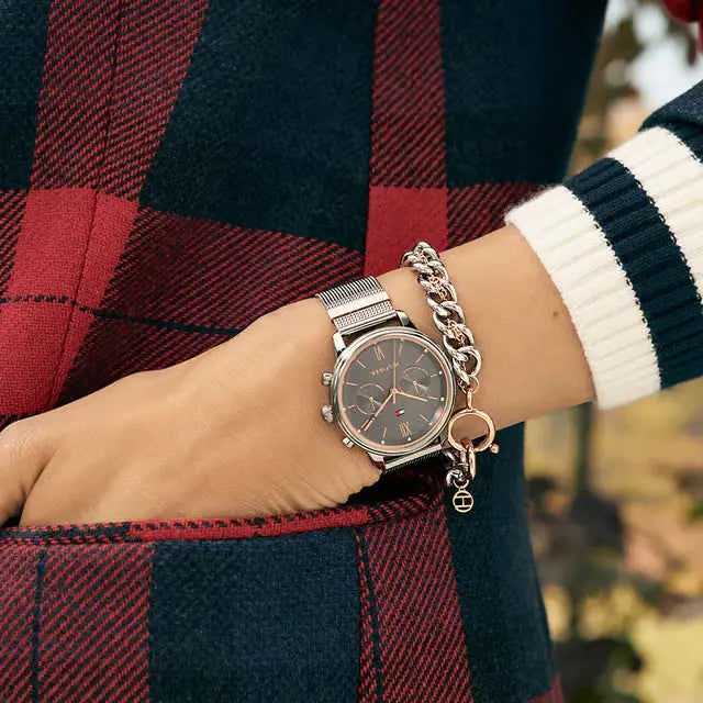 Tommy Hilfiger 1782304 Blake Quartz Grey Dial Silver Mesh Bracelet Watch for Men Tommy Hilfiger