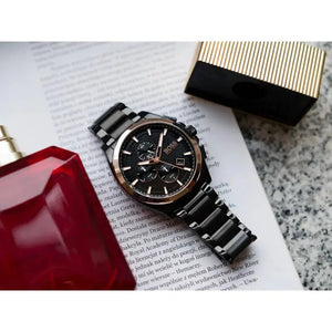 Hugo Boss 1513885 Grandmaster Black Dial Black Steel Strap Watch for Men Hugo Boss