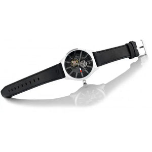 Tommy Hilfiger 1791641 Spencer Skeleton Black Dial Black Leather Strap Watch for Men Tommy Hilfiger