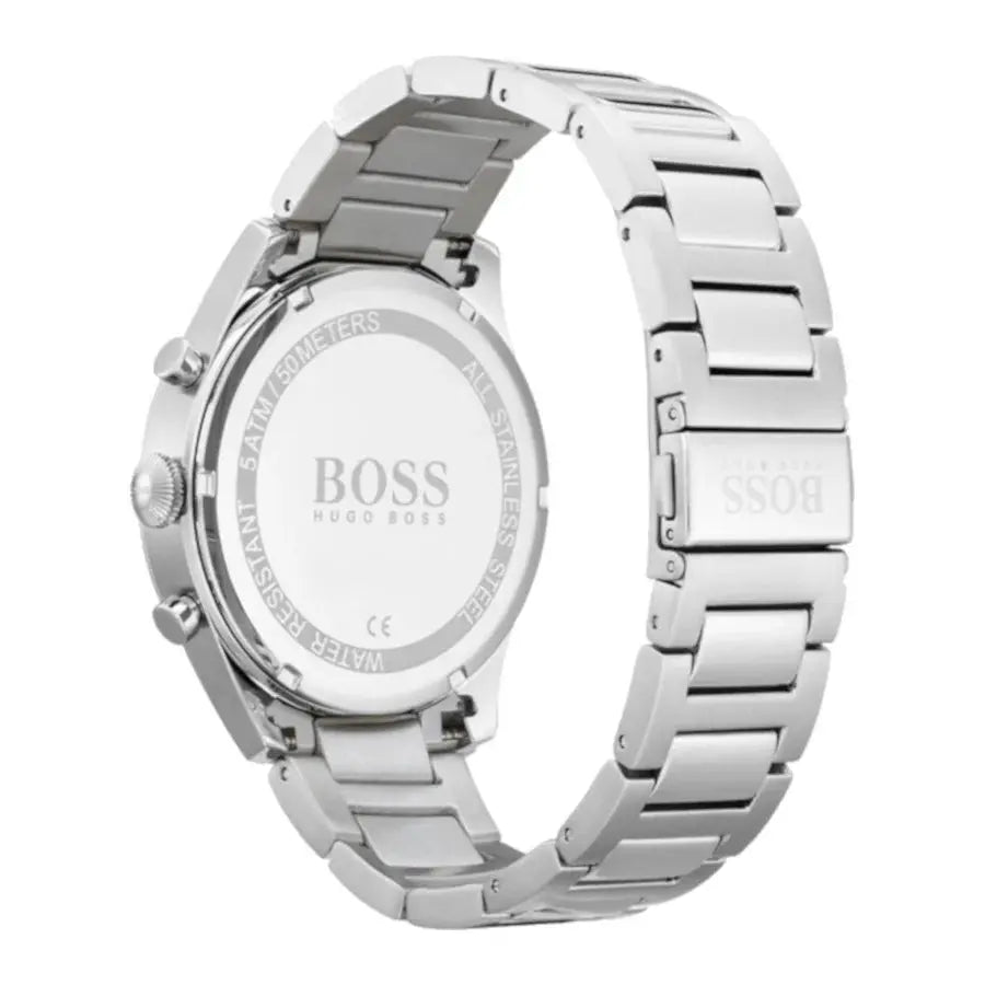 Hugo Boss 1513712 Pioneer Black Dial Silver Steel Strap Watch for Men Hugo Boss