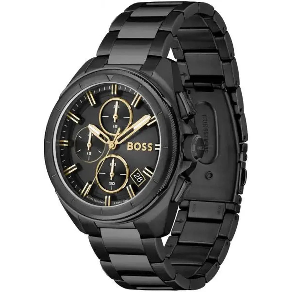 Hugo Boss 1513277 Driver Black Dial Black Steel Strap Watch for Men Hugo Boss