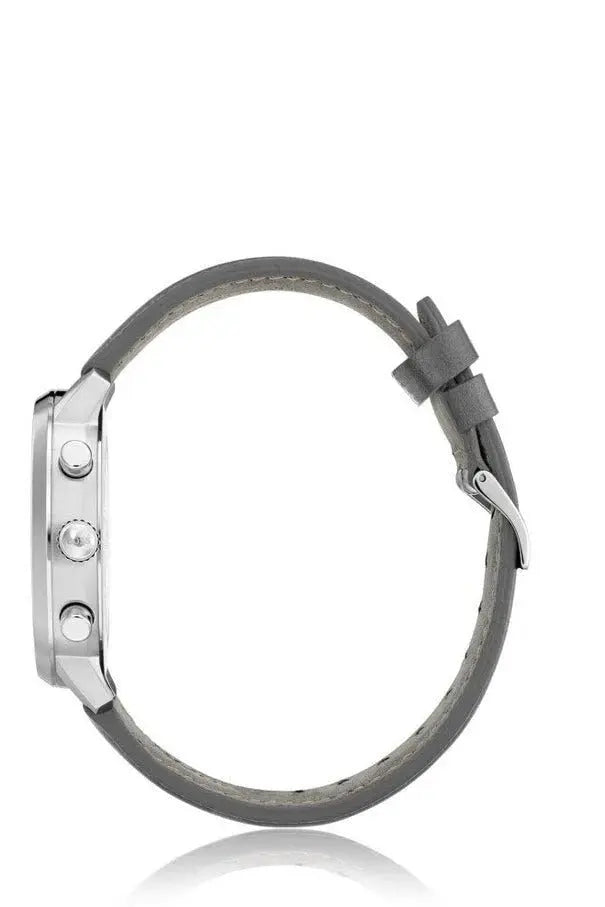 Hugo Boss 1513658 Attitude Grey Dial Grey Leather Strap Watch for Men Hugo Boss