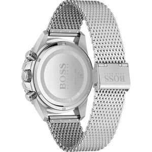 Hugo Boss 1513904 Admiral Black Dial Silver Mesh Bracelet Watch for Men Hugo Boss