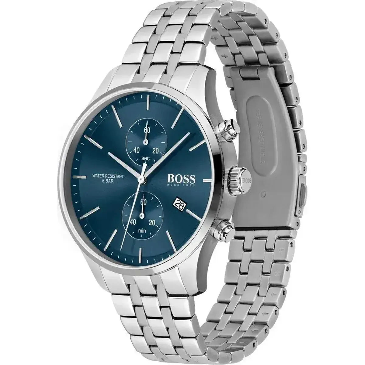 Hugo Boss 1513839 Associate Blue Dial Silver Steel Strap Watch for Men Hugo Boss