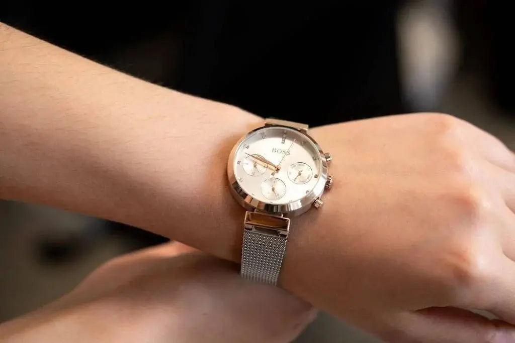 Hugo Boss 1502551 Flawless Silver Dial Silver Mesh Bracelet Watch for Women Hugo Boss