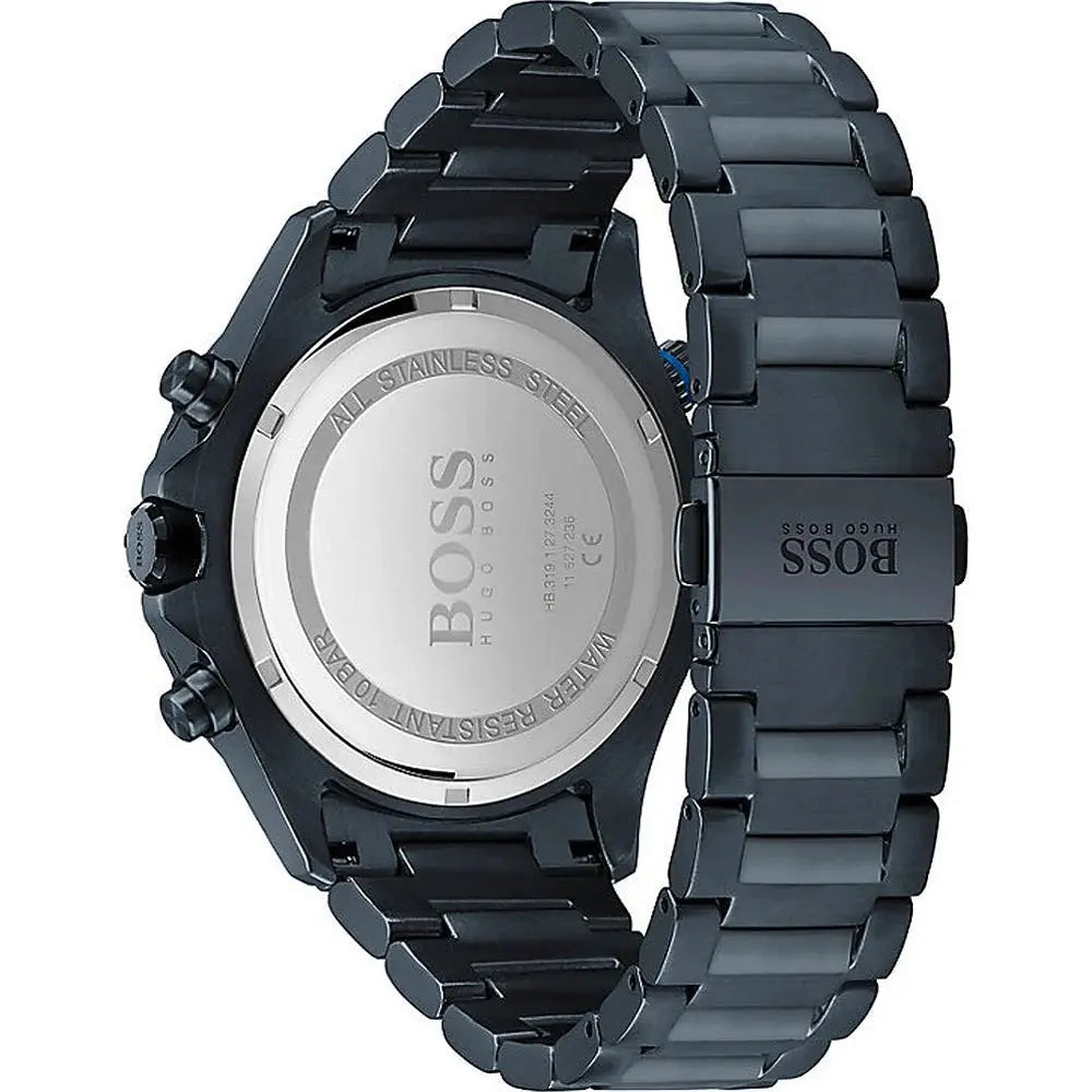 Hugo Boss 1513824 Globetrotter Black Dial Black Steel Strap Watch for Men Hugo Boss