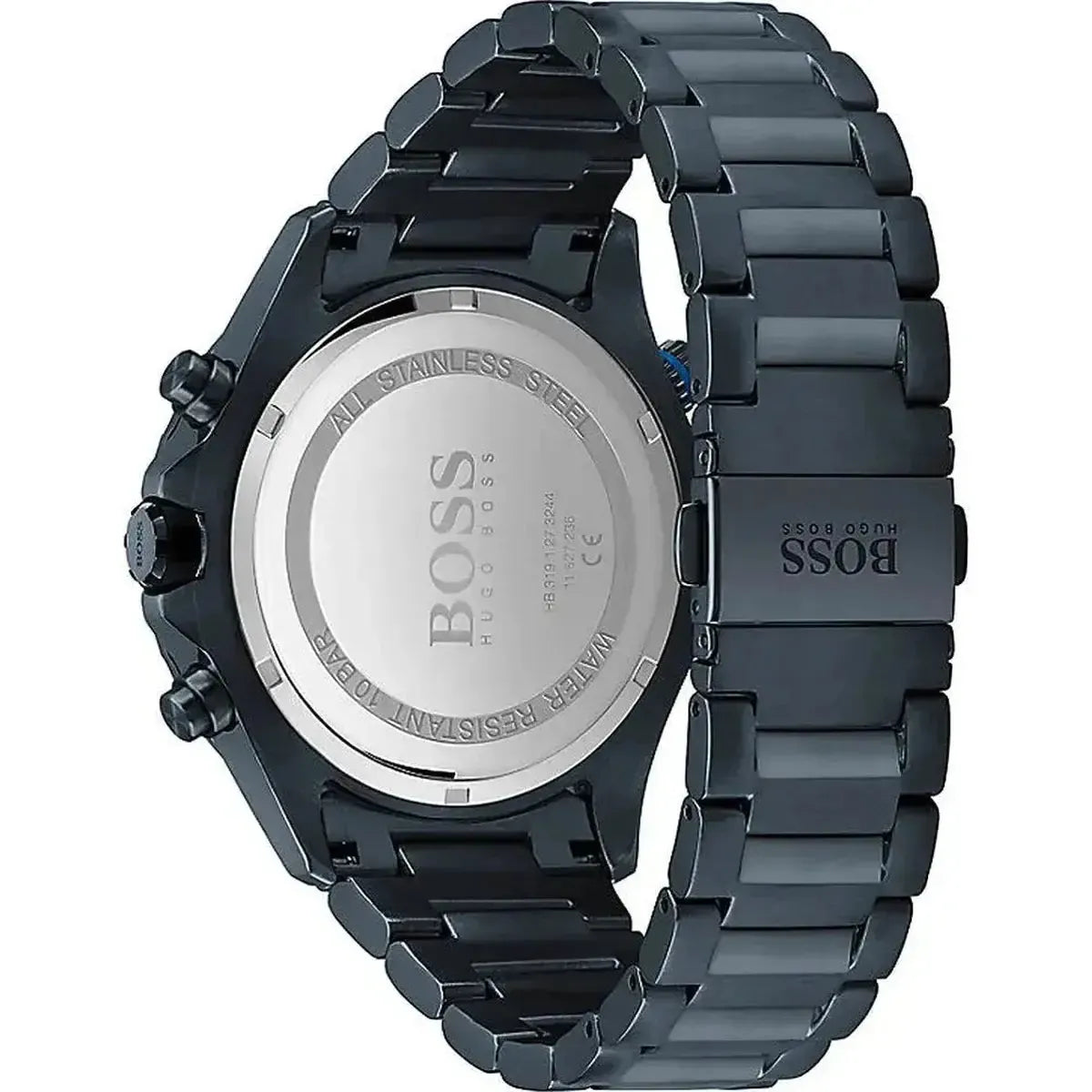 Hugo Boss 1513824 Globetrotter Black Dial Black Steel Strap Watch for Men Hugo Boss