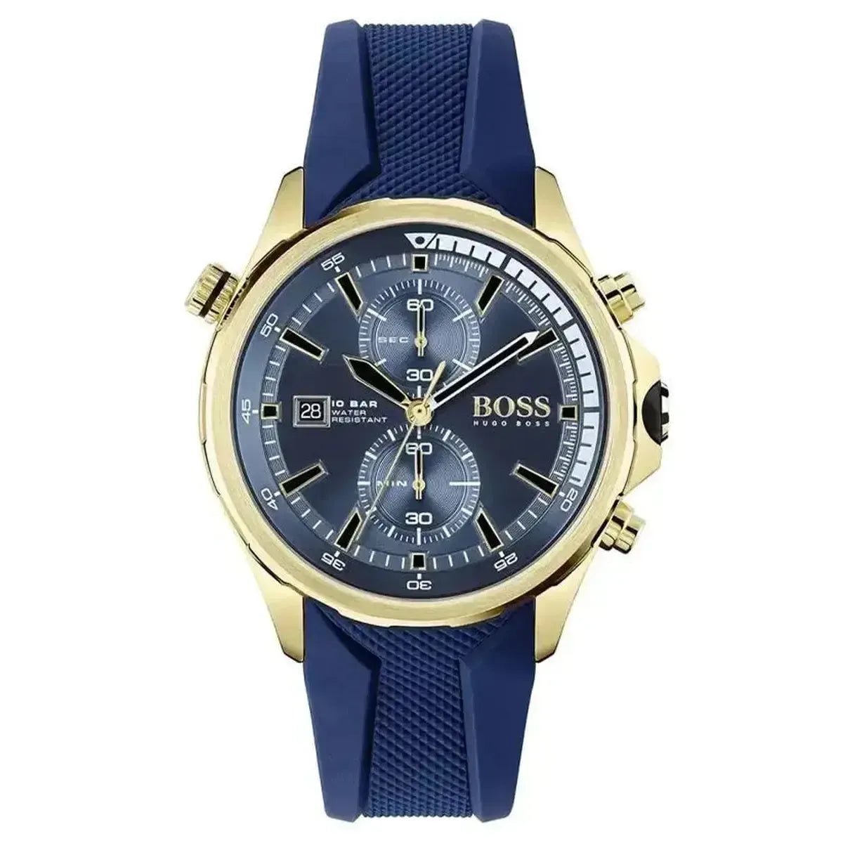 Globetrotter HB1513822 Chronograph Watch 46mm Dial Blue Rubber Strap