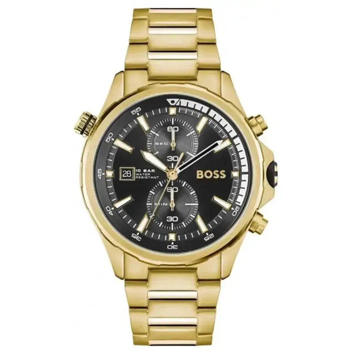 HB1513932 Globetrotter Chronograph Watch – 46mm Dial Gold Tone Steel Bracelet