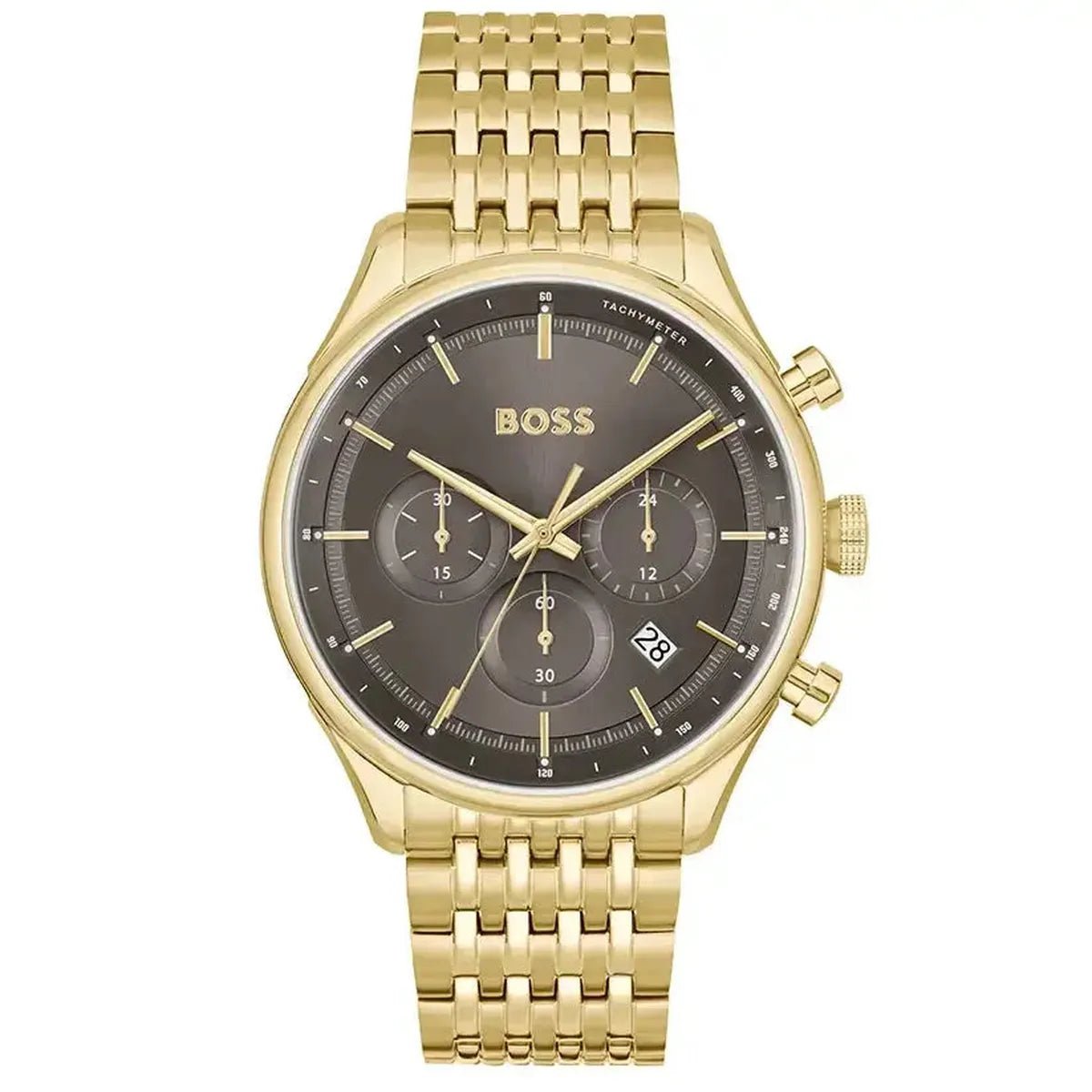 Gregor HB1514051 Chronograph Watch – 45mm Dial Gold Tone Steel Bracelet