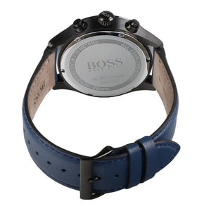 Hugo Boss 1513563 Grand Prix Chronograph Black Dial Blue Leather Strap Watch for Men Hugo Boss