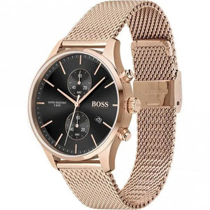 Hugo Boss 1513808 Integrity Black Dial Mesh Bracelet Watch for Men Hugo Boss