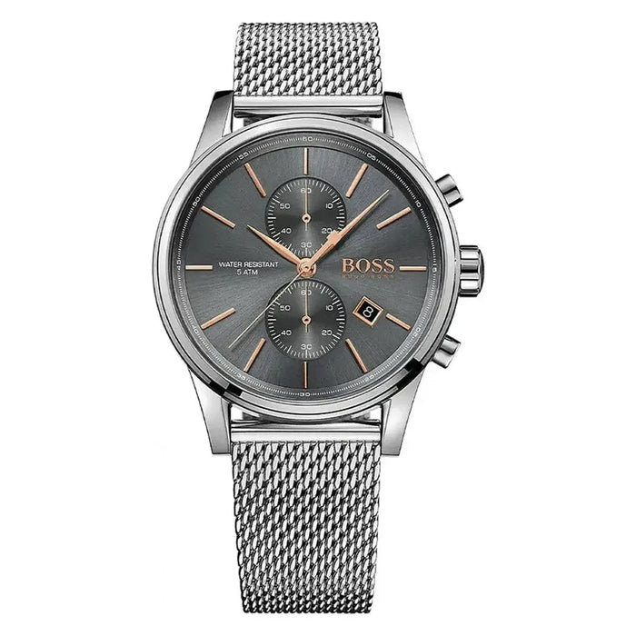 BOSS Jet 1513440 41mm grey dial chronograph on a silver mesh bracelet