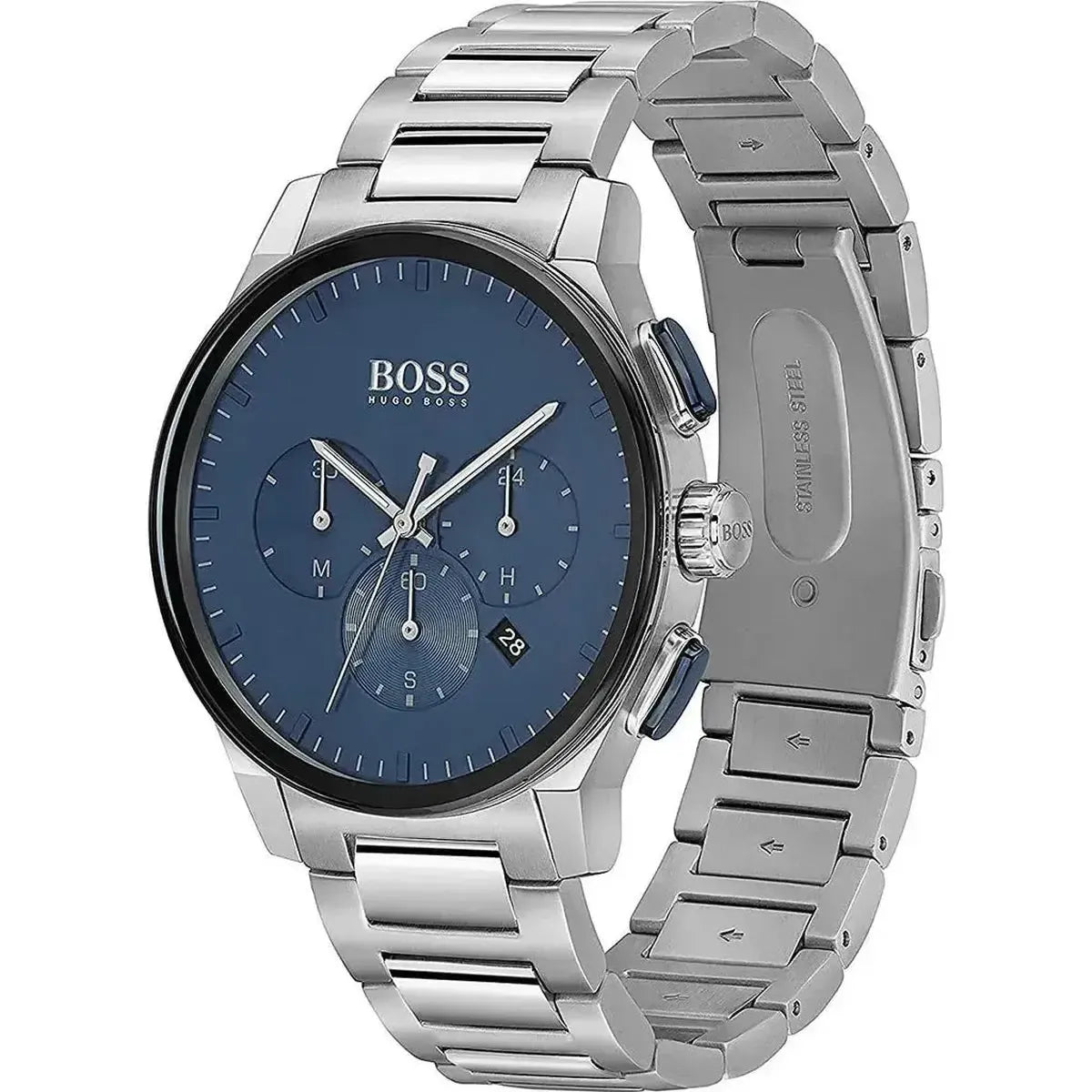 Hugo Boss 1513763 Peak Chronograph Blue Dial Silver Steel Strap Watch for Men Hugo Boss