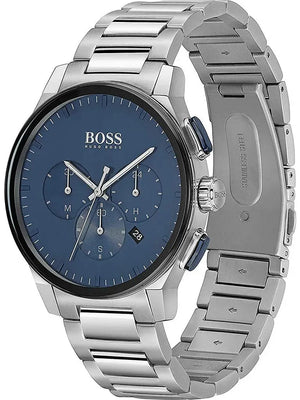 Hugo Boss 1513763 Peak Chronograph Blue Dial Silver Steel Strap Watch for Men Hugo Boss