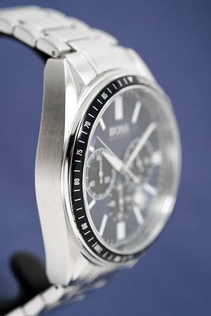 Hugo Boss 1513081 Chronograph Driver Blue Dial Silver Steel Strap Watch for Men Hugo Boss