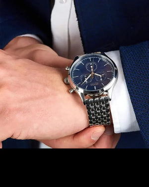 Hugo Boss 1513653 Companion Blue Dial Silver Steel Strap Watch for Men Hugo Boss