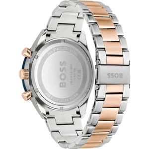 Hugo Boss 1513937 Santiago Blue Dial Two Tone Steel Strap Watch for Men Hugo Boss