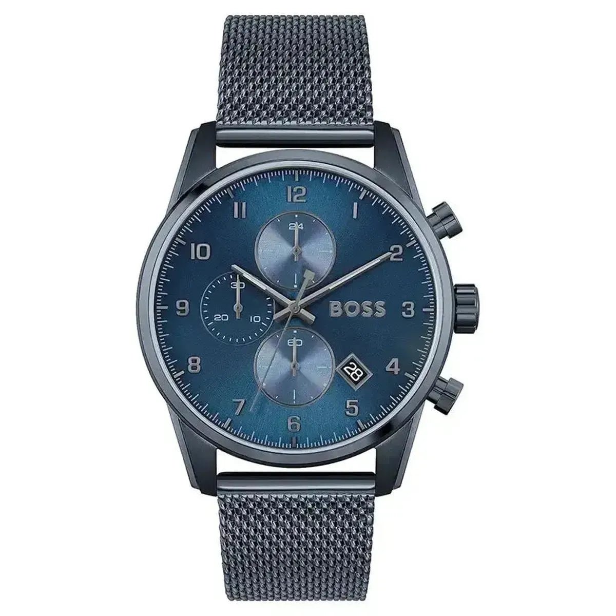 Skymaster HB1513836 Chronograph Watch – 44mm Dial Mesh Bracelet