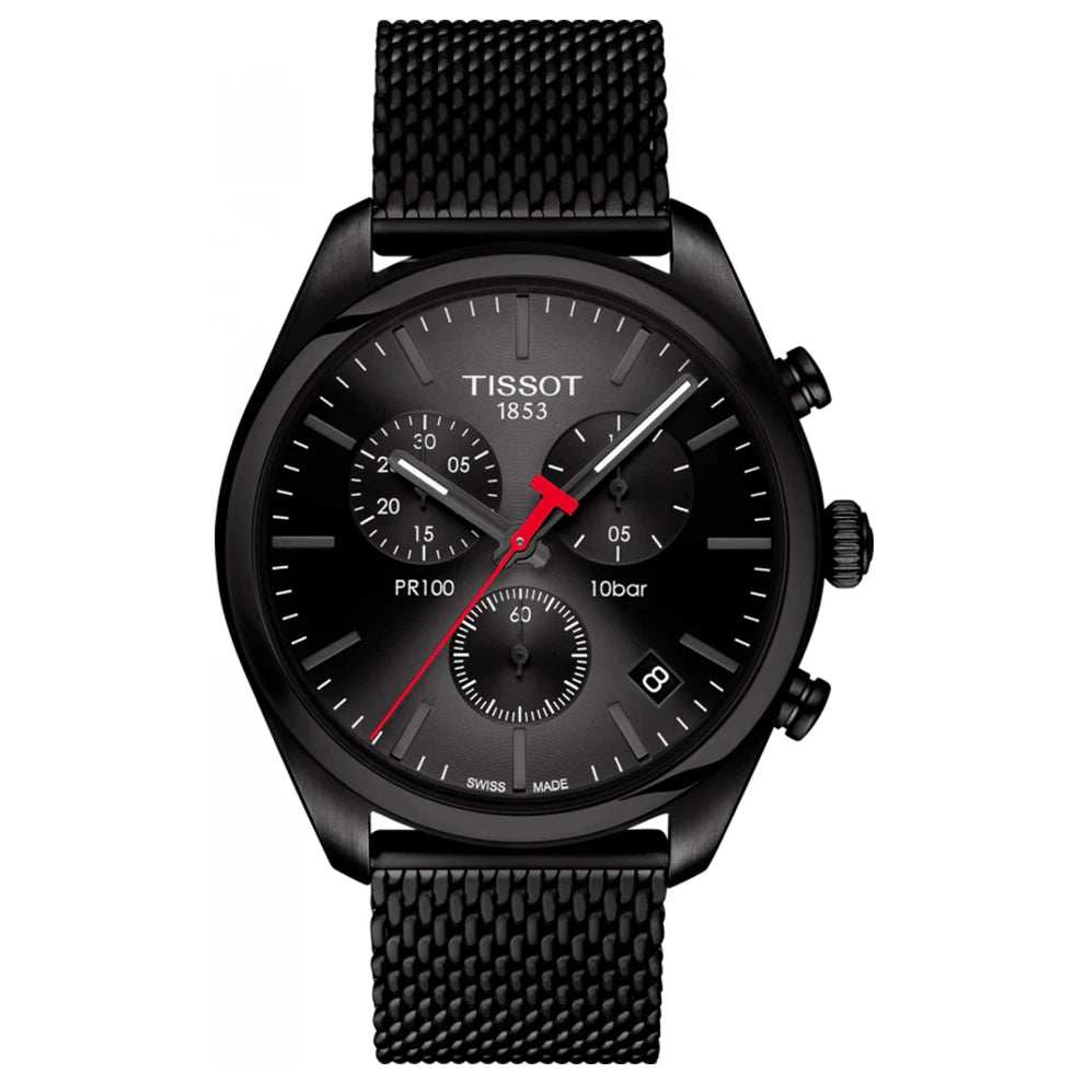 Tissot PR 100 Chronograph T101.417.33.051.00 – Black & Rose Gold Men’s Watch