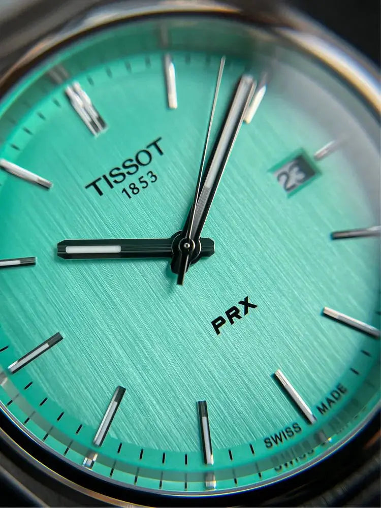 Tissot T137.410.11.091.01 PRX Quartz Light Green Dial Silver Steel Strap Watch for Men Tissot