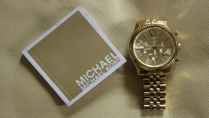 Michael Kors MK8281 Lexington Gold Dial Gold Steel Strap Watch for Men Michael Kros