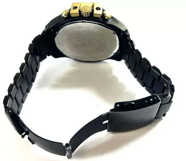 Diesel DZ4485 Mega Chief Chronograph Gold Dial Black Steel Strap Watch For Men Diesel