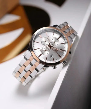 Hugo Boss 1513385 Jet Silver Dial Two Tone Steel Strap Watch for Men Hugo Boss