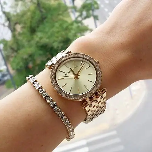 Michael Kors MK3191 Darci Silver Dial Gold Stainless Steel Strap Watch for Women Michael Kros