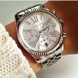 Michael Kors MK5555 Lexington Silver Dial Silver Steel Strap Watch for Women Michael Kros