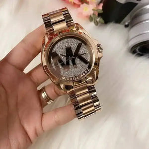 Michael Kors MK6437 Bradshaw Rose Gold Dial Rose Gold Steel Strap Watch for Women Michael Kros