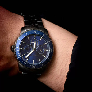 Michael Kors MK7155 Chronograph Cunningham Multifunction Blue Dial Grey Steel Strap Watch For Men Michael Kros