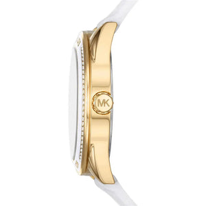 Michael Kors MK7267 Jessa Quartz Gold Dial White Silicone Strap Watch For Women Michael Kros